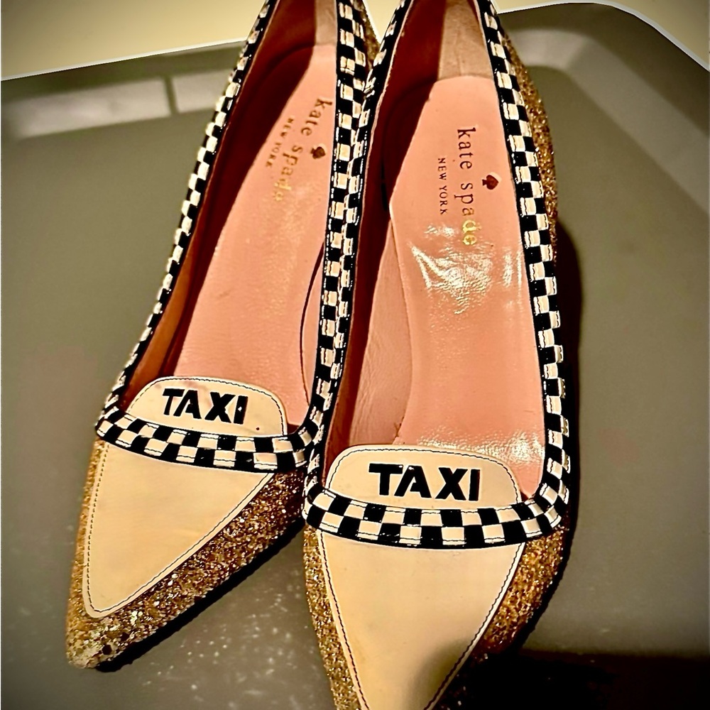 Kate Spade Gold Glitter Limited Edition Taxi Heels - Picture 11 of 13